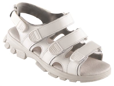 Walki Trek Sandal Med Velcro Remme Anatomisk Skindbetrukket Indersål Antistatisk Sort Eller Hvid Hvid