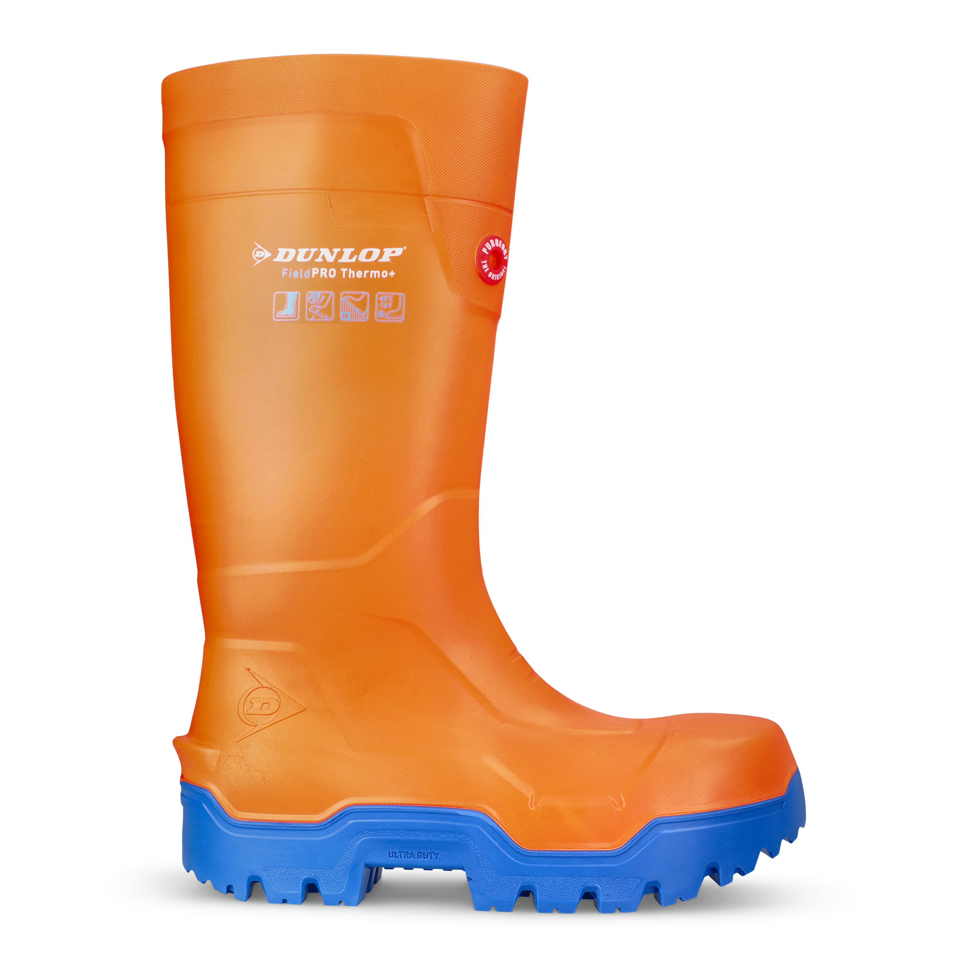 Dunlop Fieldpro Thermo Orange Robust Slidstærk Støvle 611201 Orange Gummistøvler Gummistøvler Vinter