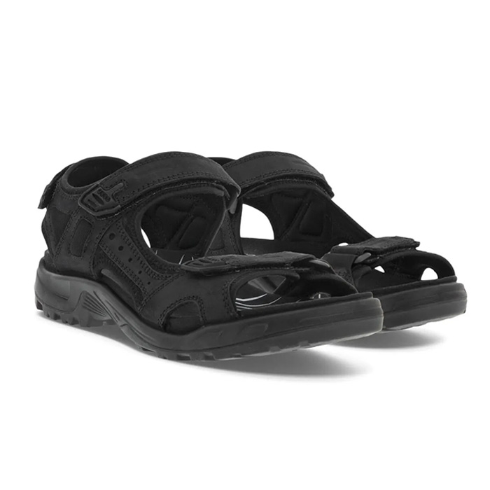 Ecco Offroad Oil Nubuck Herre Mænd Sandal Black Sandaler