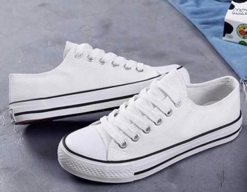 Sneakers Fede Sneakers Hvid Med Sort Kant